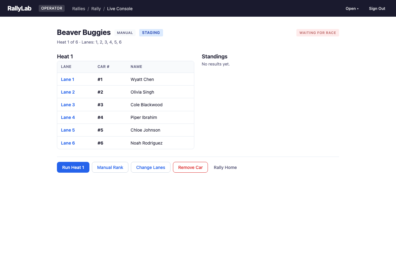 Live Console — Staging